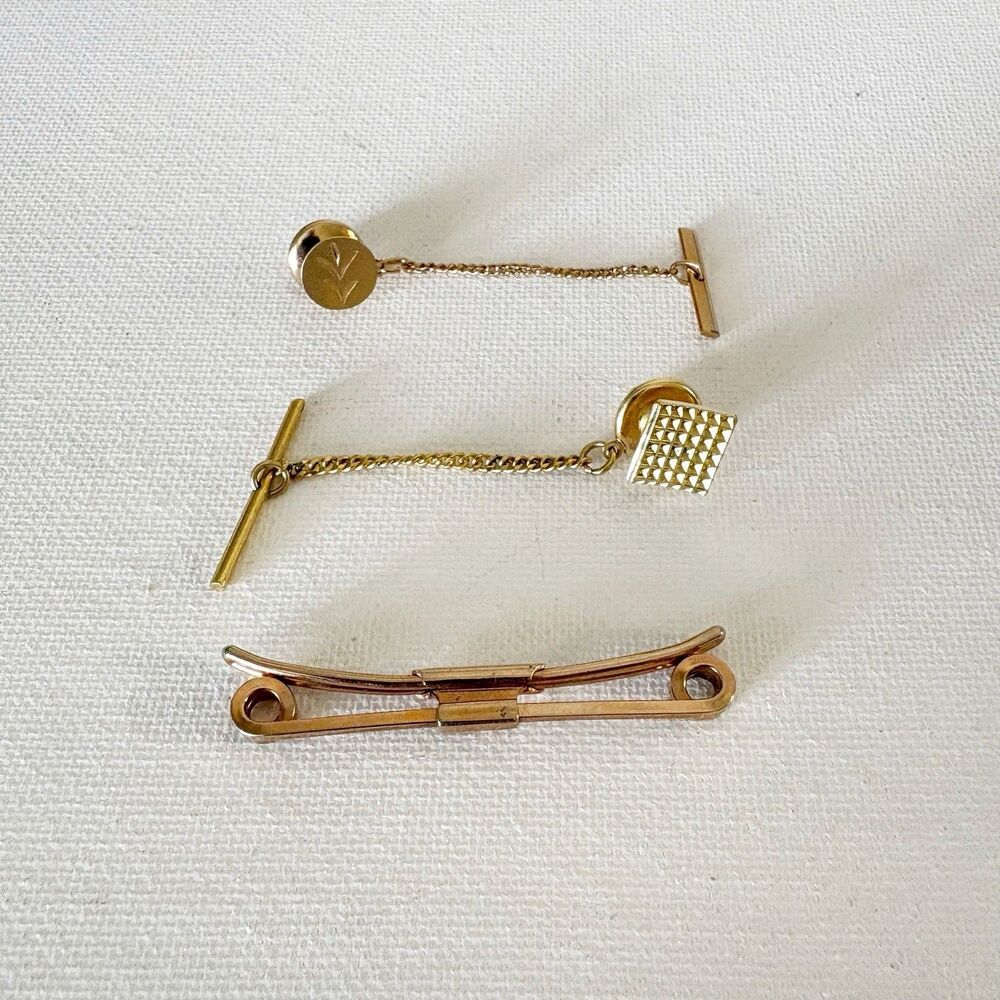 Mens Vintage Dress Accessories Tie Tack Collection Hickok Collar Bar Clip
